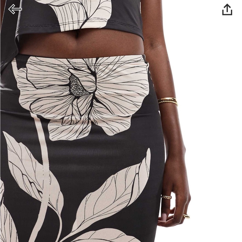 NWOT - ASOS DESIGN - Slinky Assymetric Top and Maxi Skirt Set - M - Picture 2 of 10